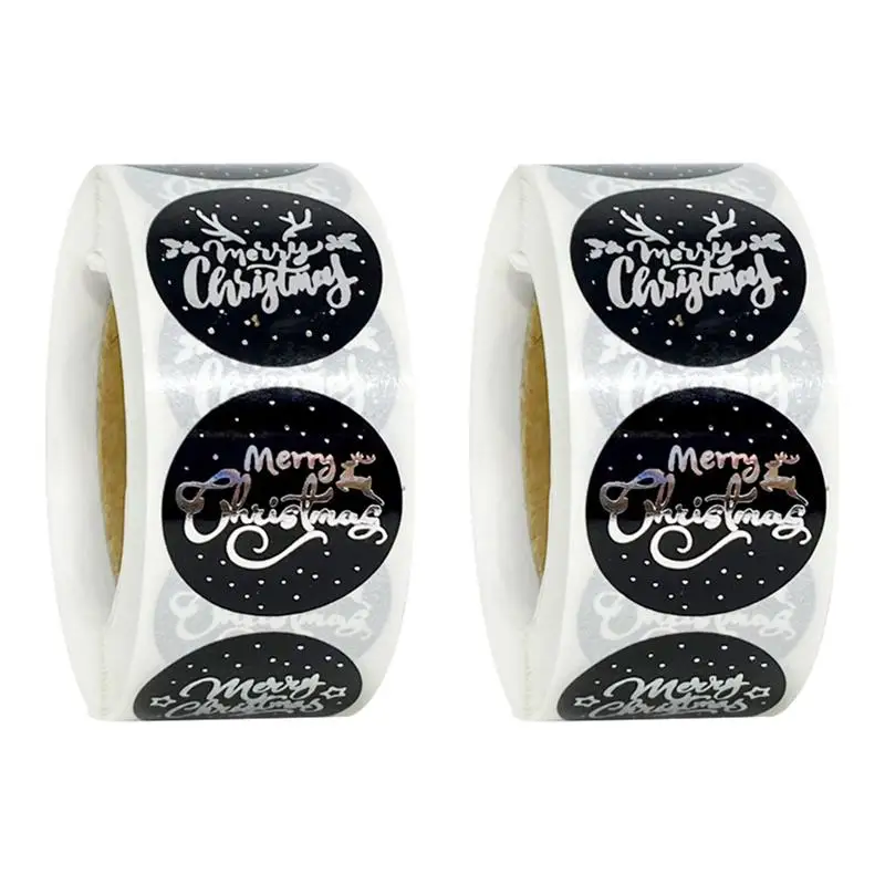 

2 Rolls Christmas Gift Sealing 500pcs/Roll Stickers Self-Adhesive Scrapbooking Stickers Party Gift Labels Envelope Seal Decal