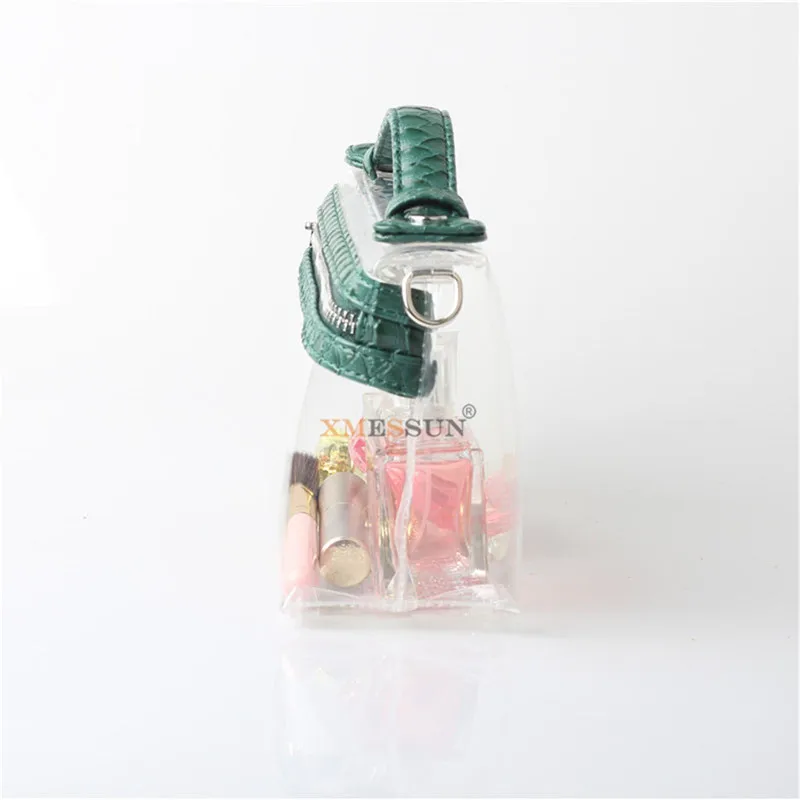 Модная прозрачная сумка клатч XMESSUN тоут через плечо женская для макияжа