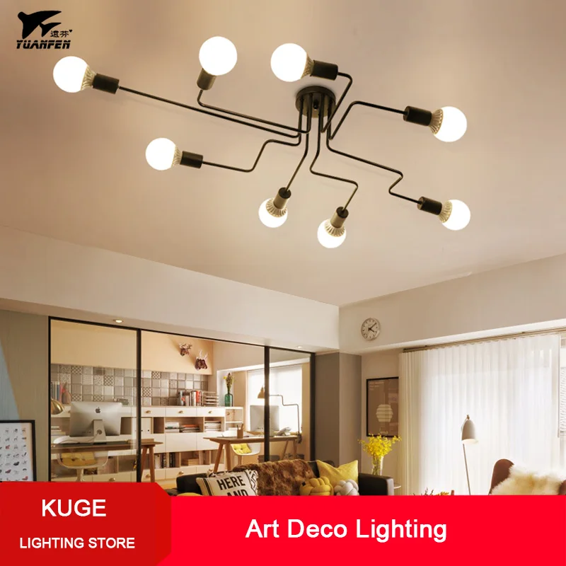 Прямая поставка потолочные светильники из кованого железа с несколькими