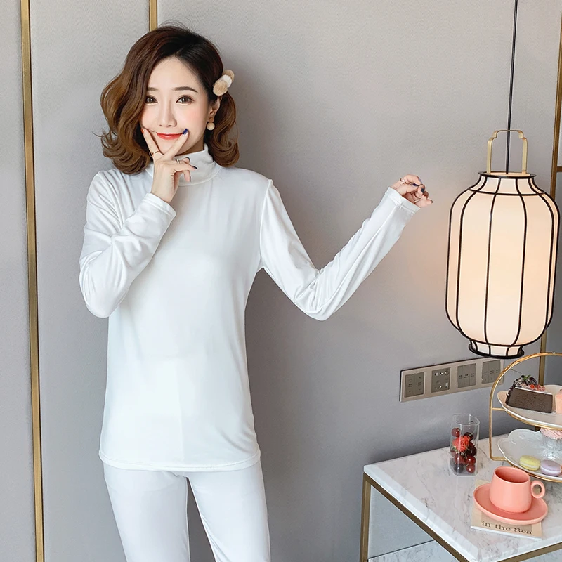 

Solid Thermal Underwear Winter Women Slim Slim Long Johns Warm Thermal Set Polyester Underwear Clothes for Women Sleepwear Set