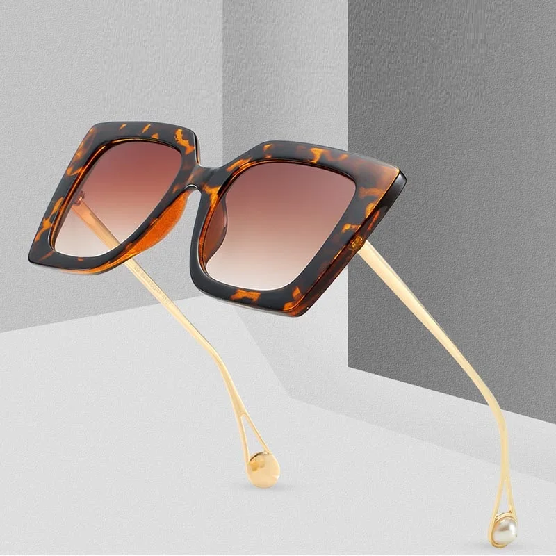 Oversized Cat Eye Sunglasses Women Fashion 2020 New Luxury Trend Glasses Unisex Big Eyewear for Men Pearl Shades UV400 Gift | Аксессуары