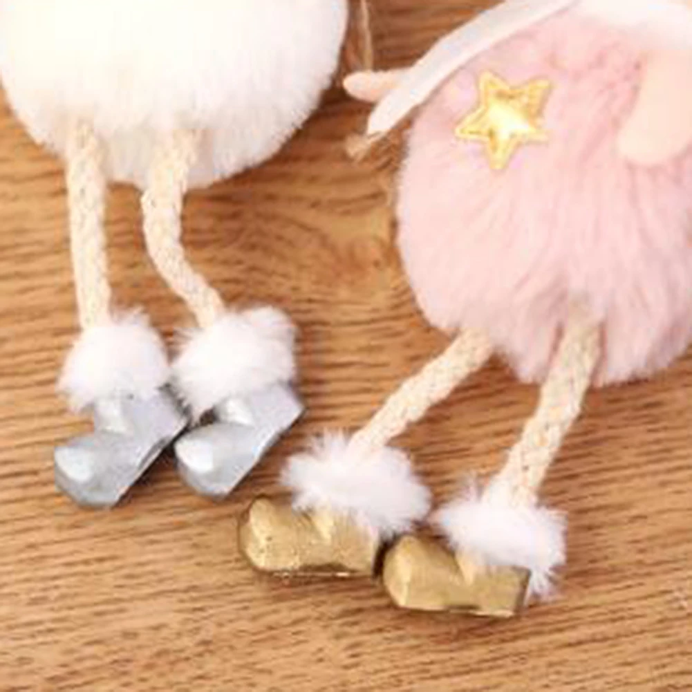 Рождественские милые украшения розовые и белые шелковые плюшевые подвесные