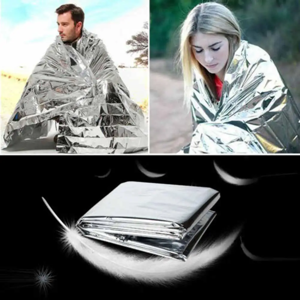 

210x130cm Portable Outdoor Emergency Survival 2-Side Thermal Blanket Camp Supply Camp Supply