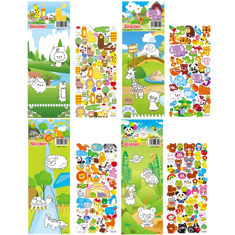 4 листа/уп наклейки для ногтей комплект Симпатичные животные панда с