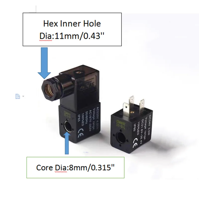 Электрическая часть AC 220V 6.0VA 50/60Hz Пневматический электромагнитный клапан катушка