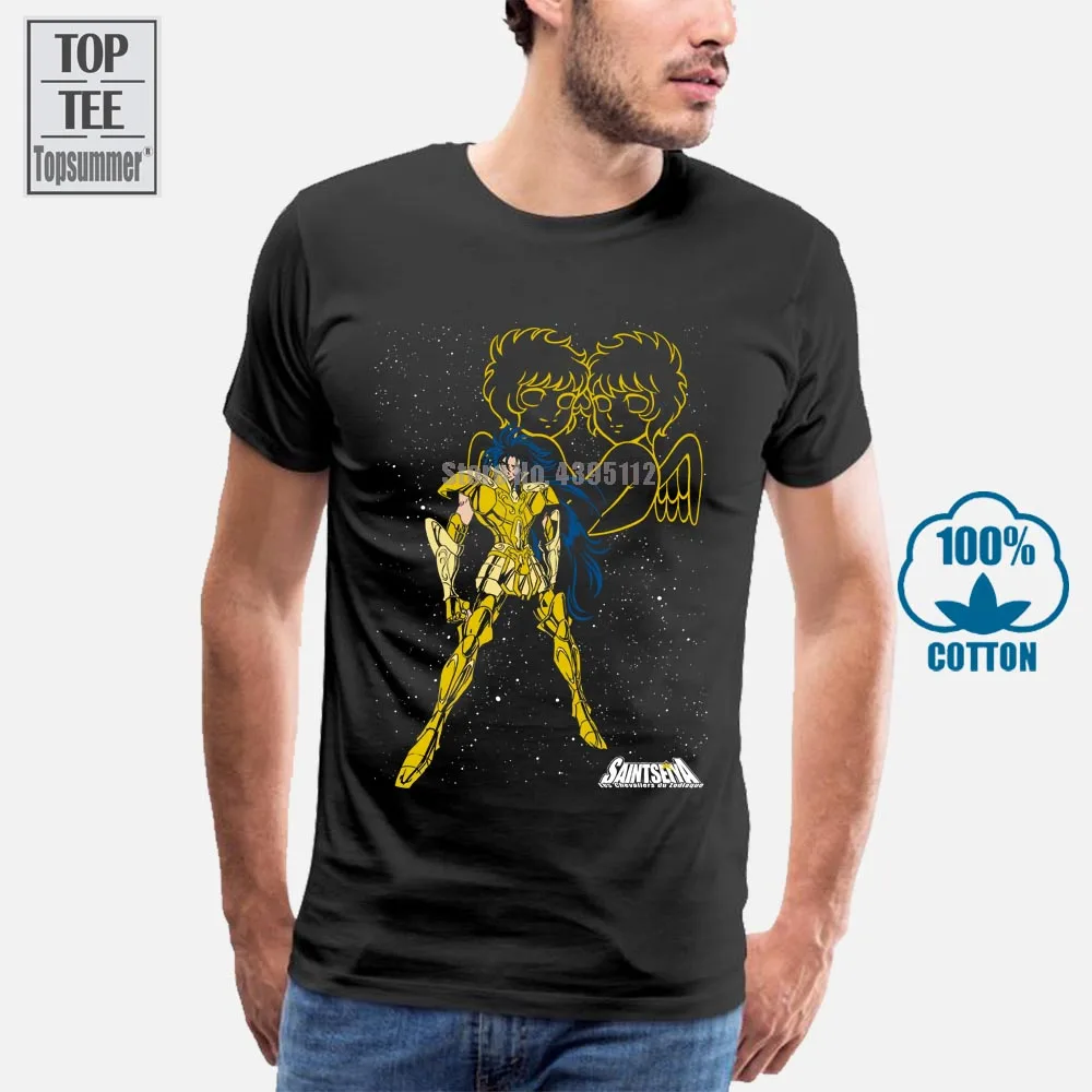 Футболка Saint Seiya Gemini для мужчин и женщин хлопковая тенниска с коротким рукавом