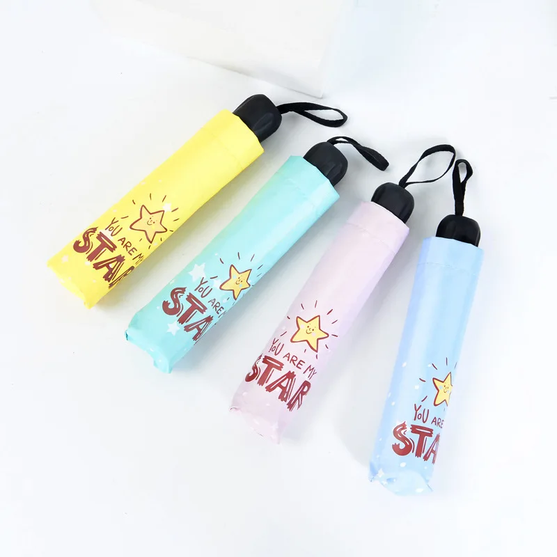 

Sun Vinyl Sunny Rain Sun Umbrella Umbrella Stars Adult Children Dual-use Sunshade Sun Umbrella Beach Umbrella Mini Umbrella