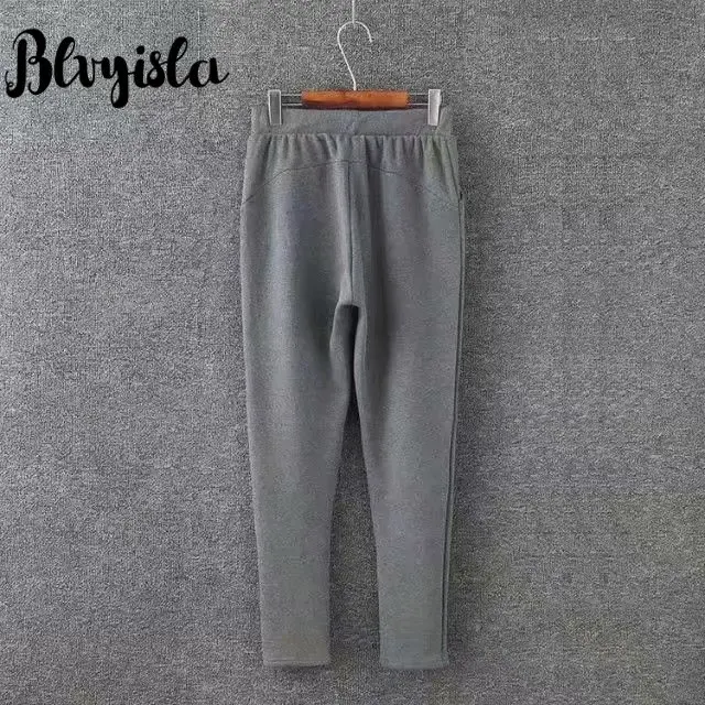 Blvyisla 3XL размера плюс потрясающие зимние теплые флисовые облегающие зауженные