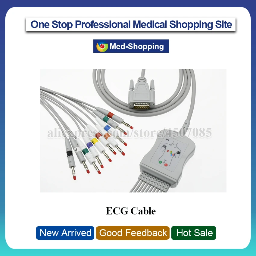 Совместимый NIHON KOHDEN ECG 9620/9010/9020 9022/9110/9130/9132 8420 (за исключением 9320) кабель для ЭКГ| |