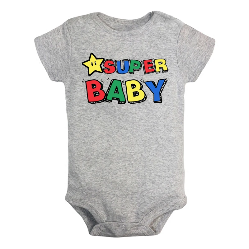 

Cartoon Cute Stars Super Baby Super Sister Newborn Baby Girl Boys Clothes Short Sleeve Romper Jumpsuit Outfits 100% Cotton Gift