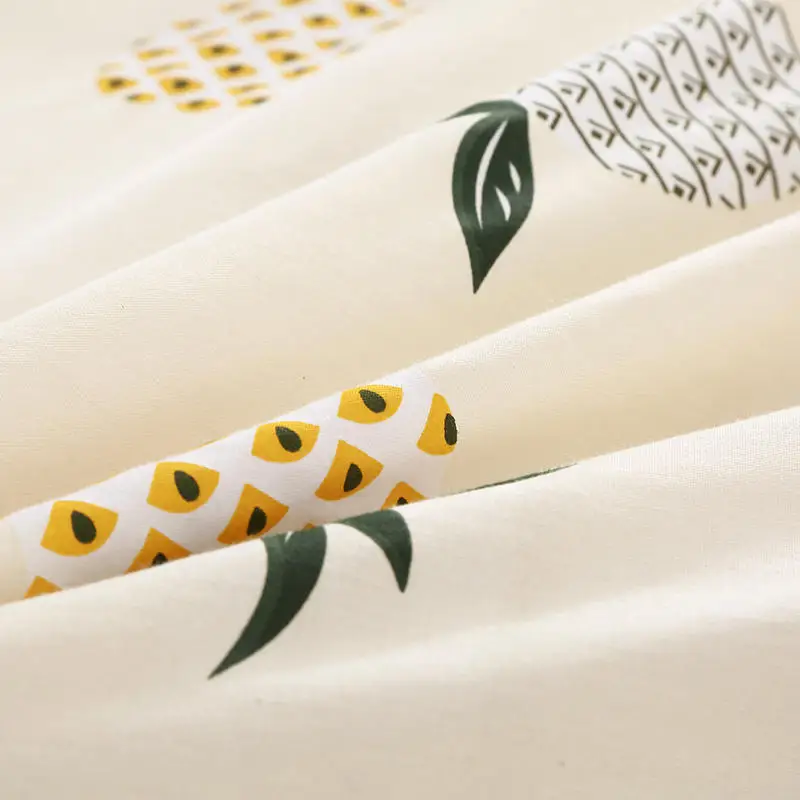 Комплект постельного белья с желтым ананасом серым Детский домашний текстиль