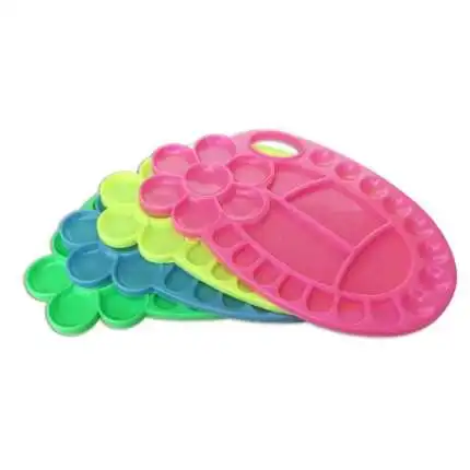 Пластиковая палитра акварель гуашь акриловая краска детская овальная