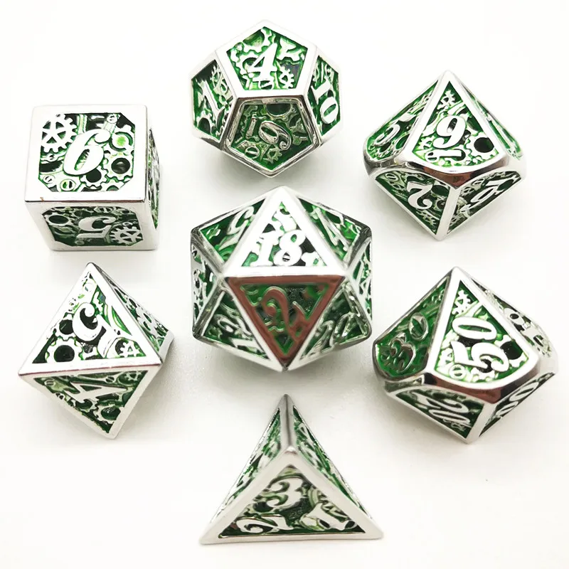 Игральные кости DND набор 7 шт./компл. многогранные металлические игральные кубики