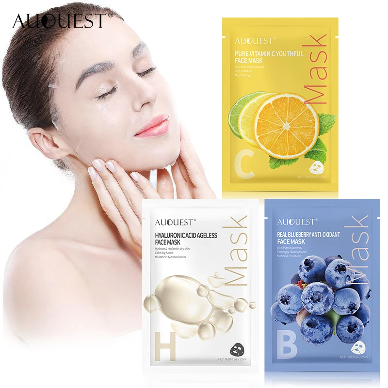 AuQuest Face Skin Care Moisturizing Facial Mask Fresh Anti-Acne Plant Extract Oil Control Hydrating Sheet | Красота и здоровье
