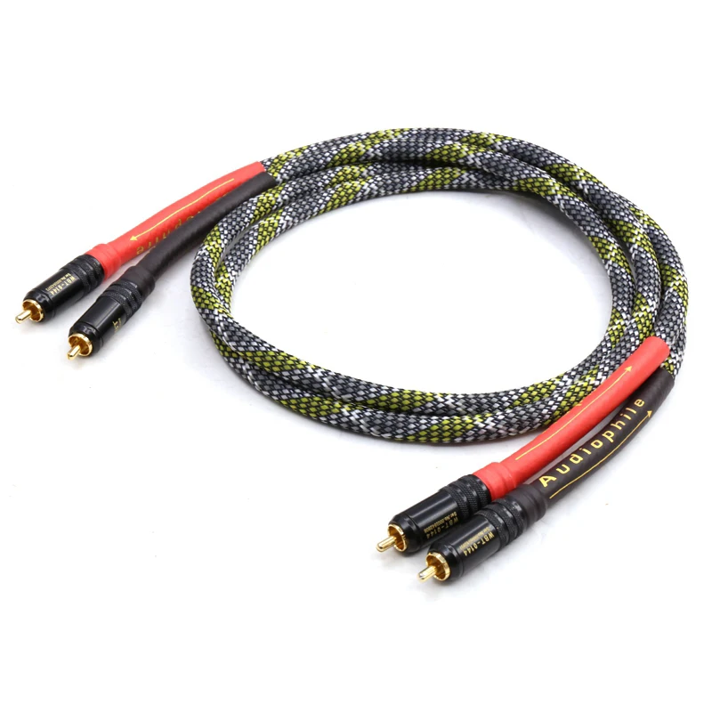 Пара кабелей с посеребренным разъемом RCA 5n OFC Кабель для подключения к