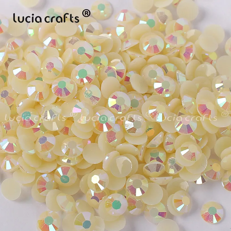 Lucia crafts 500 шт/1000 шт 5 мм AB FlatBack ИМИТИРОВАННАЯ Конфета из смолы Стразы Мобильный телефон DIY дизайн ногтей G0307