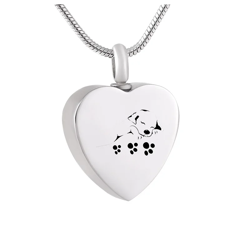 IJD204 милый спальный собаки кремации кулон с мемориальной урной для пепла на заказ