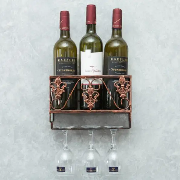 Железная Винная стойка настенный подвесной держатель для Винных Бокалов бокал