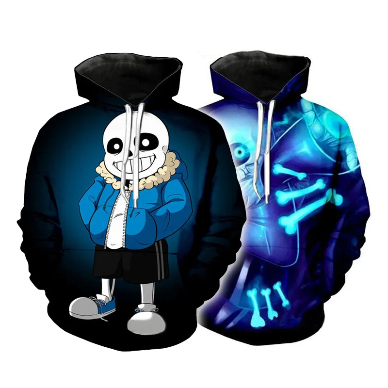Мужские и женские толстовки с 3D принтом Undertale повседневные Пуловеры на Хэллоуин
