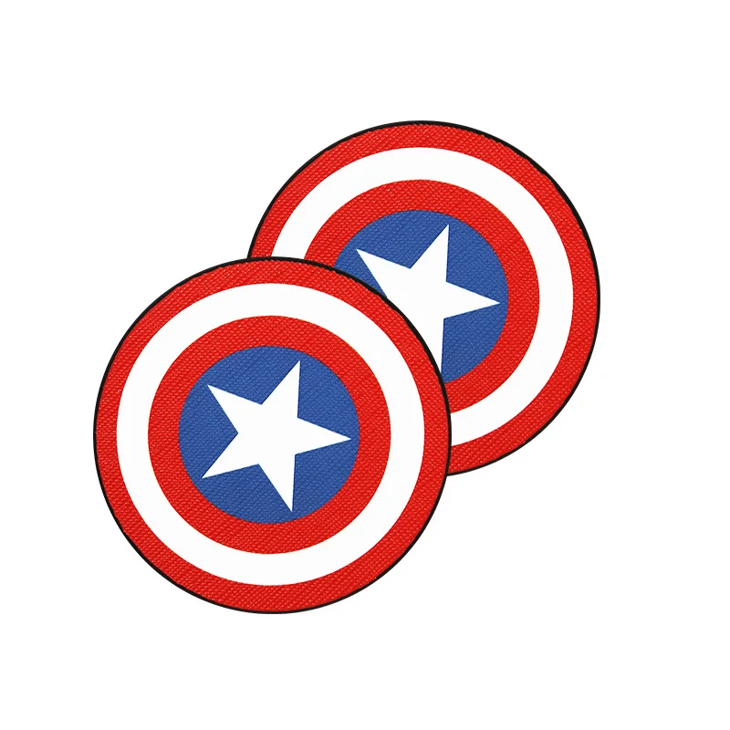 Для Marvel Avengers Heros фигурка салона автомобиля круглая бутылка для воды с мультяшным ковриком Coaster - Название цвета: Shield (S)
