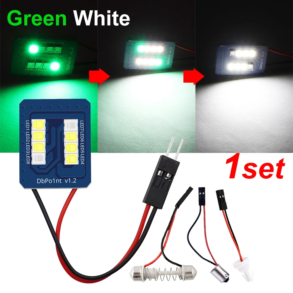 T10 гирлянда Ba9s светодиодная панельная лампочка 2835 SMD Зеленый Включите свет белый