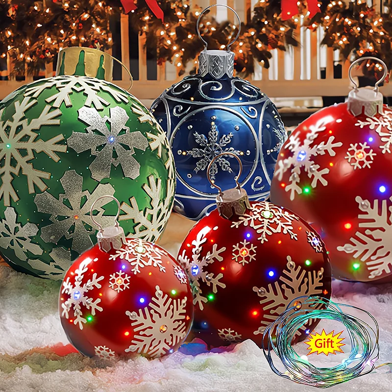 

Nieuwe 1 Stuk 60 Cm Kerst Bal Kerstboom Decoratie Outdoor Opblaasbare Speelgoed Thuis Kerst Pop Zijn Kerstcadeau 1 bestel