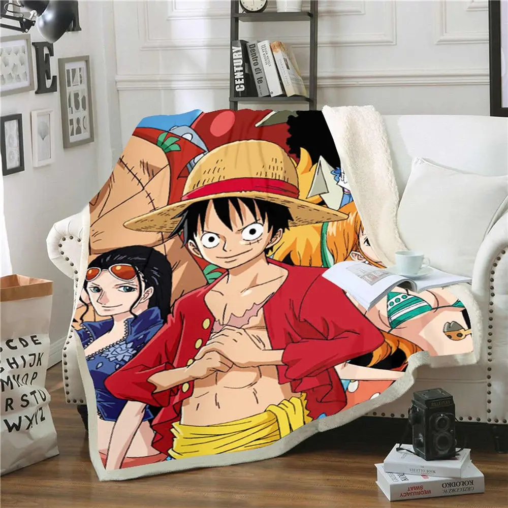 

Anime 3D Printed Sherpa Blanket Couch Quilt Cover Travel Bedding Velvet Plush Throw Fleece Blanket Bedspread