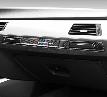 

Pegatinas de rendimiento para coche BMW, Panel de fibra de carbono para posavasos, moldura, embellecedor Interior de coche