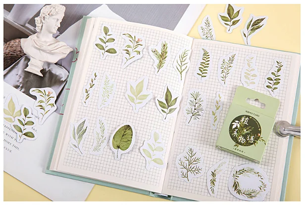 

46pcs/box Lovely Fine Seal paste Plant Series sticker Office School kids supplies stickers(ss-264)