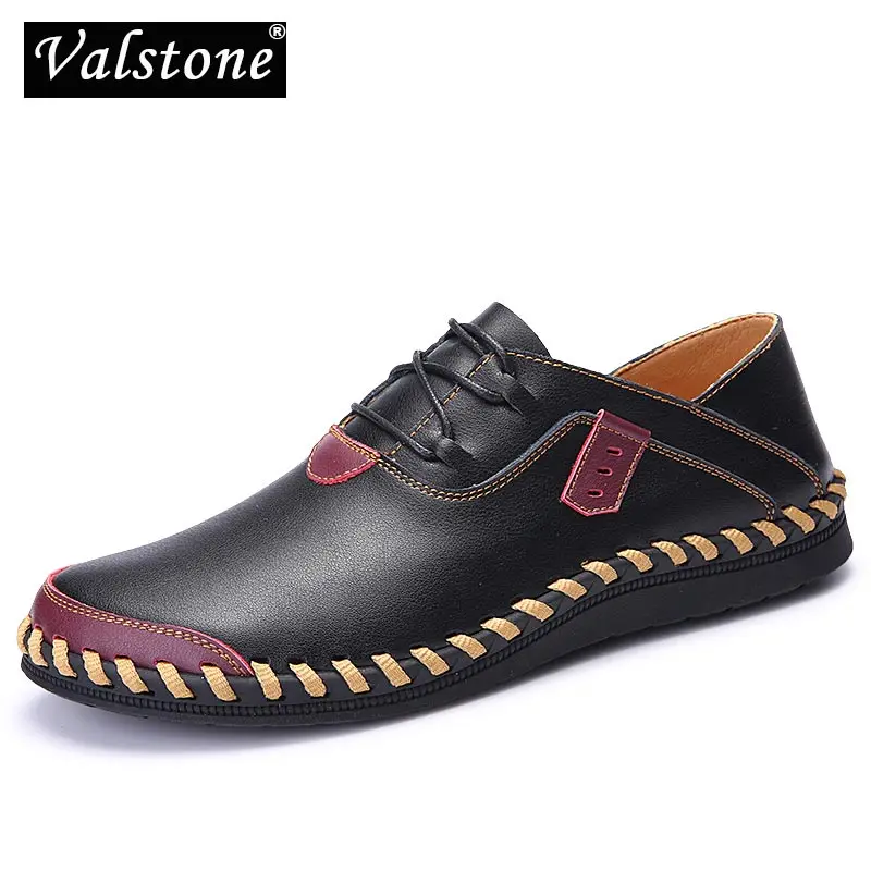 Valstone/мужская повседневная обувь из высококачественной кожи Кроссовки натуральной на шнуровке ручной