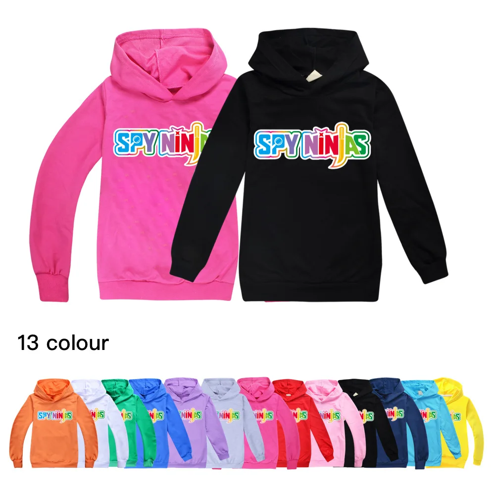 

Kids Clothes Girls 2 To 16 Teenage Tshirt SPY NINJA Go Tv Sweater Boys Hooded Sweatershirt Baby Pink Shirt Costumes for Kids