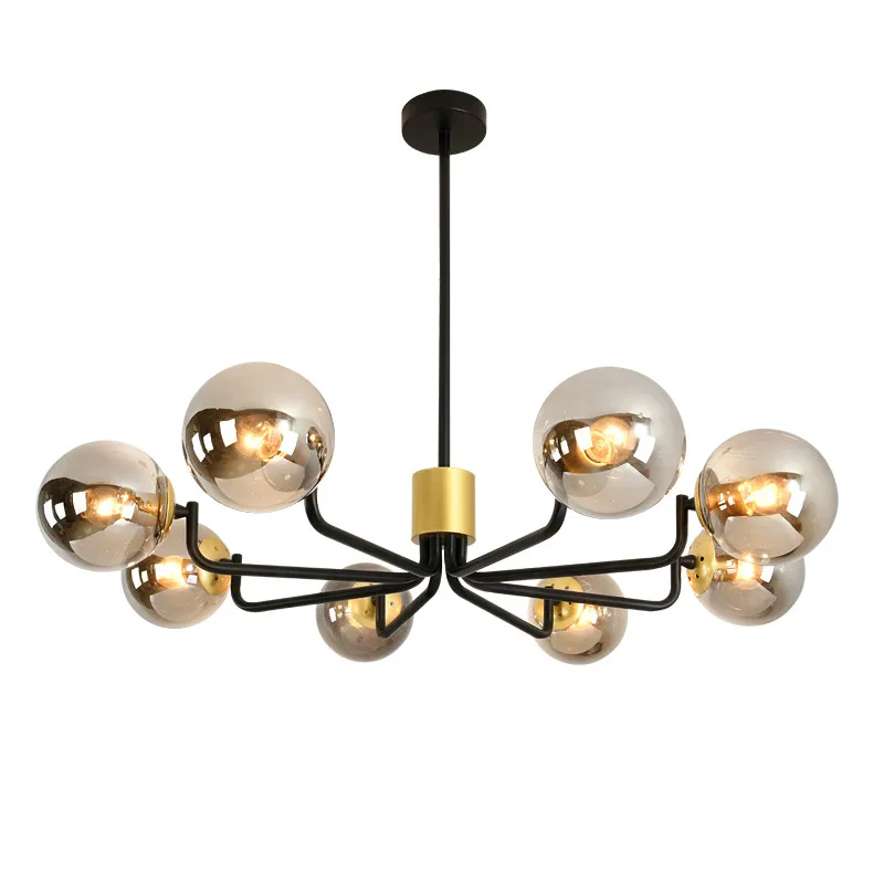 LED 4 Color Glass Chandelier Lights E27 100V 220V Living Room Bedroom Decor Chandeliers Restaurant Indoor Lighting Hanging Lamp