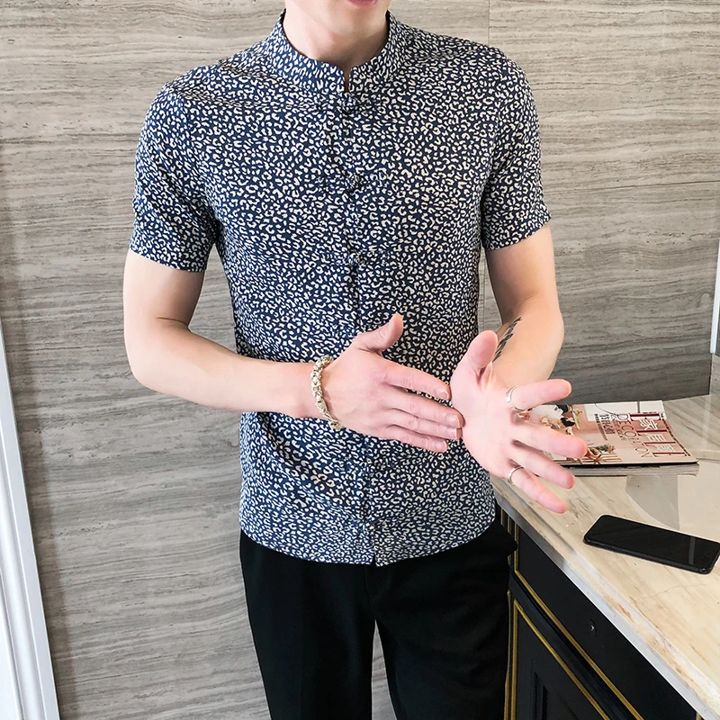 Летняя рубашка с короткими рукавами мужской повседневный костюм Тан в китайском