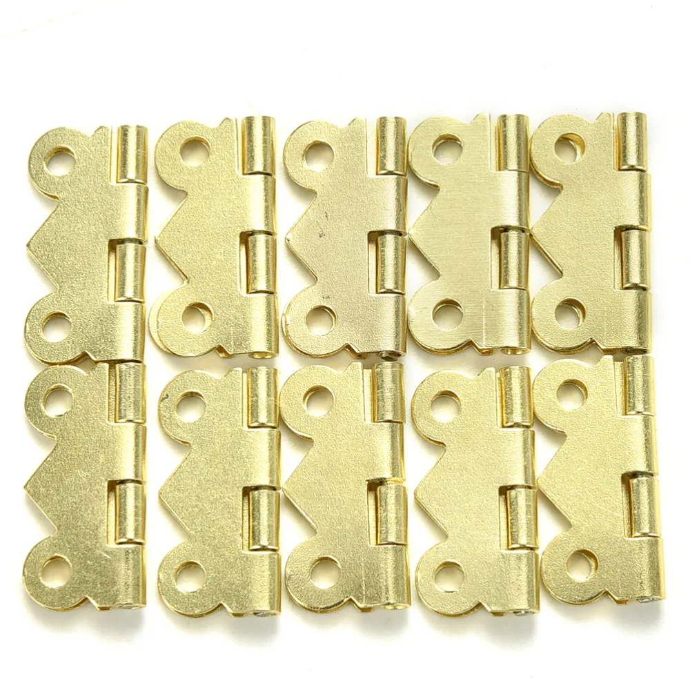 

10Pcs Stainless Steel Spring Loaded Butt Hinges 4 Holes Cabinet Drawer Jewellery Box Decorative Hinge Furniture Hardware