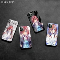 huagetop nakano miku gotoubun no hanayome phone case tempered glass for iphone 11 pro xr xs max 8 x 7 6s 6 plus se 2020 case