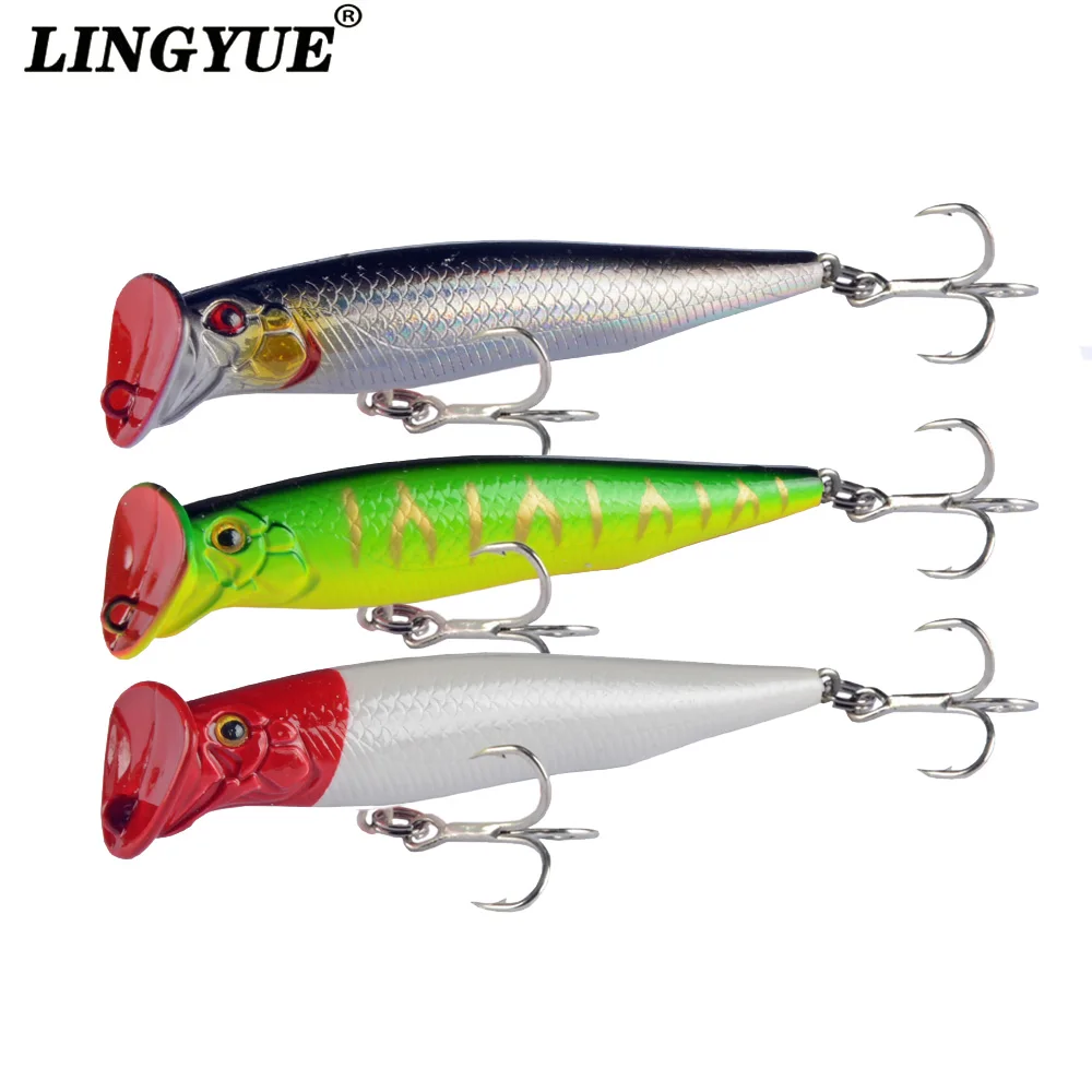 

LINGYUE Sinking Popper Fishing Lure 15g 20g Long Shot Crankbait All water Pesca Hard Wobblers 85mm Artificial Baits For Pike