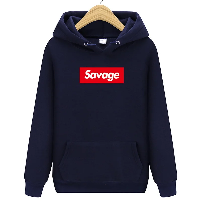 Осенне-зимняя Модная брендовая толстовка с капюшоном с надписью Savage Mans уличные мужские толстовки-худи хип-хоп спортивные костюмы мужские толстовки