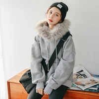 new arrival fur turtleneck hoodies autumn winter women thick warm coat fashion loose casual hooded pullover vintage sweatshirt