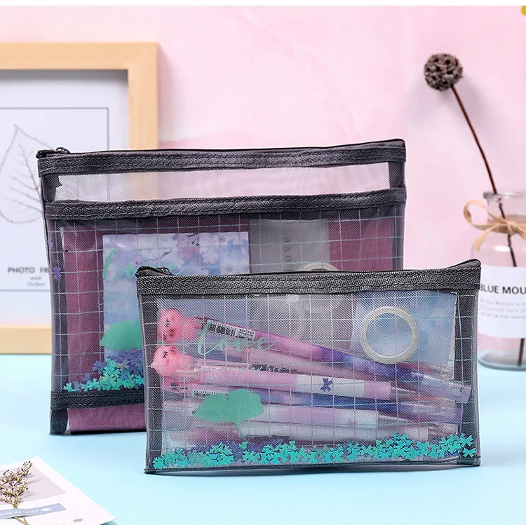 Блестки прозрачный, с застежкой на молнии Макияж сумки студенческий дорожный Органайзер пенал для хранения для женщин прозрачный макияж мешок косметички