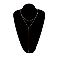 fashion crystal pendant choker necklace gold silver color long chain rhinestone charm necklaces for women party jewelry gifts