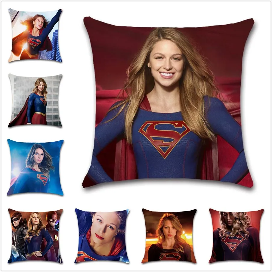 Супер герой девочка ТВ шоу шаблон белый наволочка украшение автомобильное