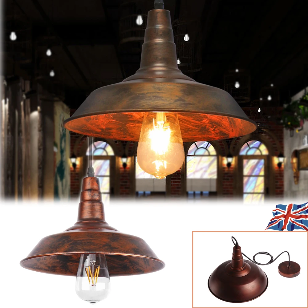 Пан крышка люстра Ржавчина Цвет Ретро чердак подвесной светильник бра ветхое