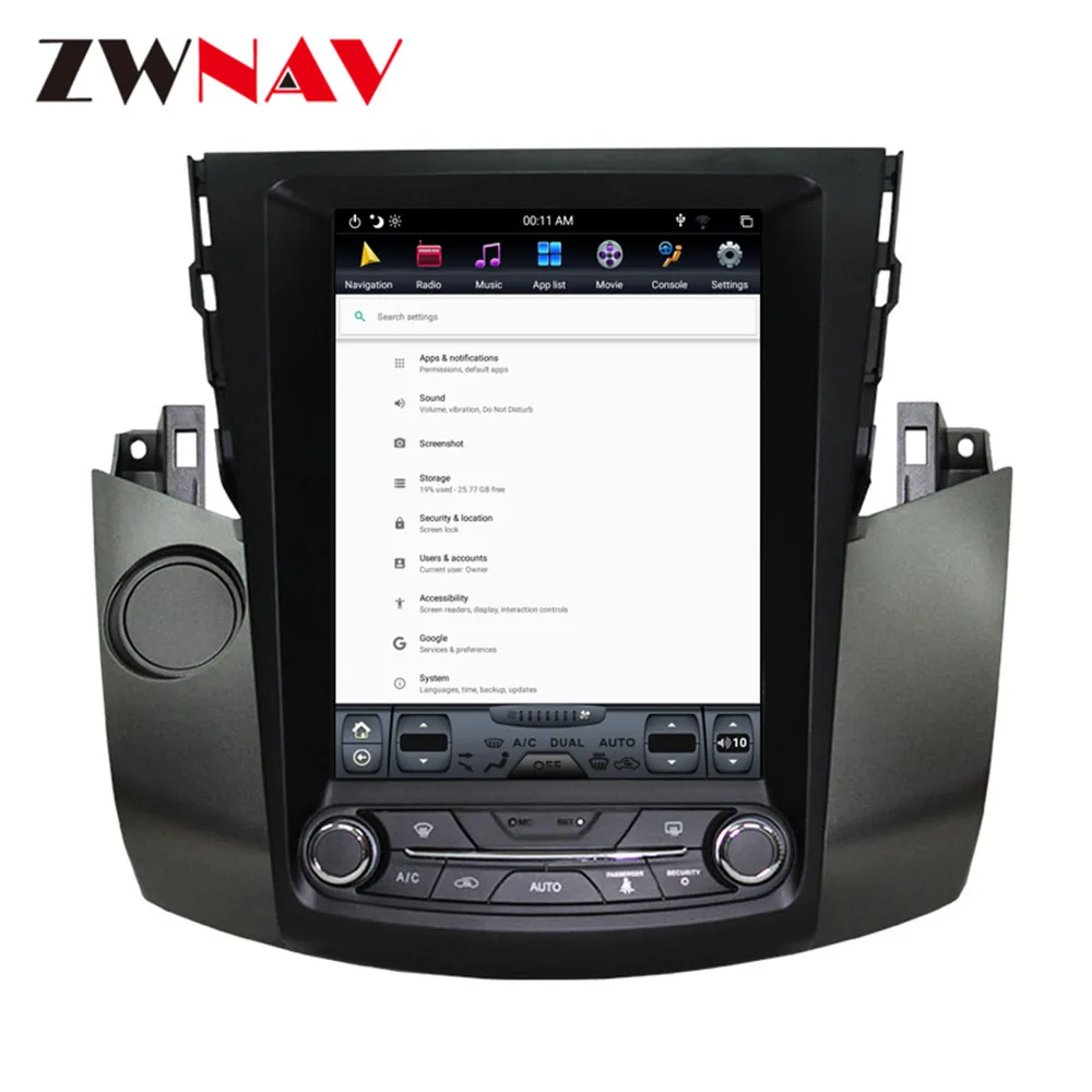 Tesla style 4 Гб rom Android 9,0 для Toyota RAV4 2006-2012 Автомобильный gps навигатор головное устройство радио магнитофон мультимедийный плеер ips