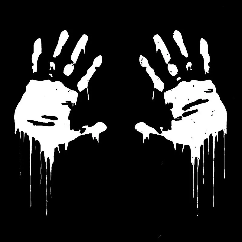 

Zombie Bloody Hands Print Interesting Waterproof PVC Car Sticker for Motorcycle Window Decals In Black Silver-red 15CM* 7.5cm