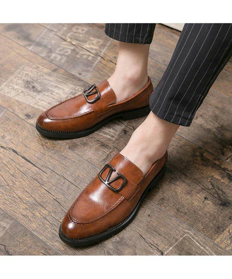 Мужская ручной работы из PU искусственного материала без застежки черного цвета