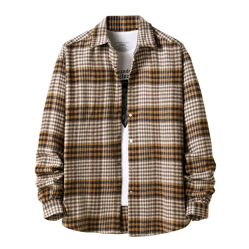 

plaid shirt men's style jacket shirtNew Autumn Casual Long Sleeve Shirt Soft Comfort Slim Fit Styles Brand shirts for men