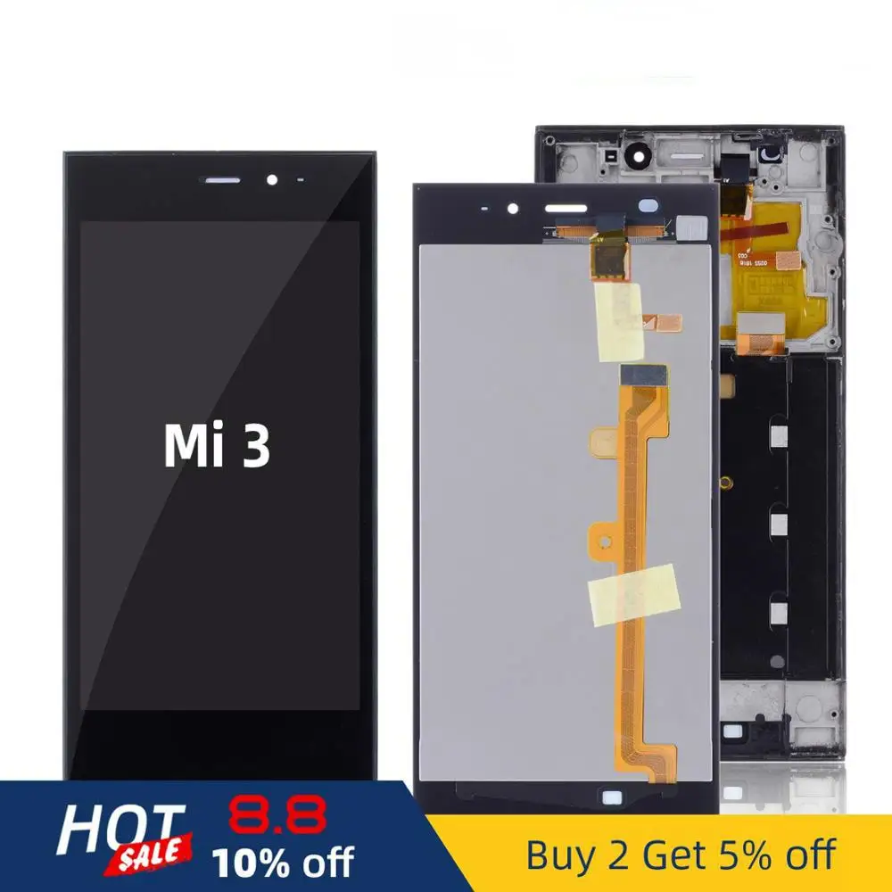 TDS CDMA WCDMA 5 0 ''Оригинальный ЖК дисплей для Xiaomi Mi 3 сенсорный экран с рамкой Замена