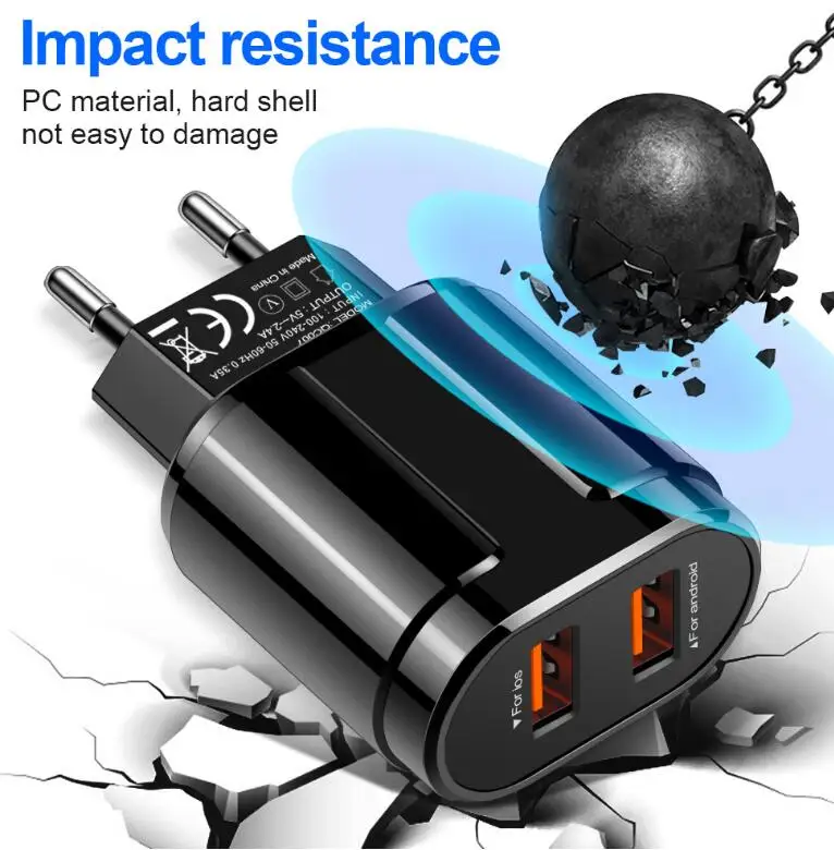 Подходит для мобильного телефона ALCATEL Quick charger US EU QC3.0 зарядная головка два USB