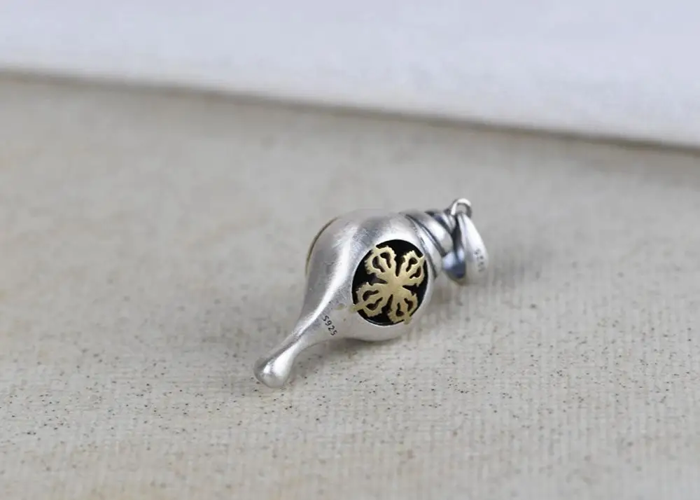 Винтажный кулон из 100% серебра 925 пробы в виде тибетского раковины буддистская