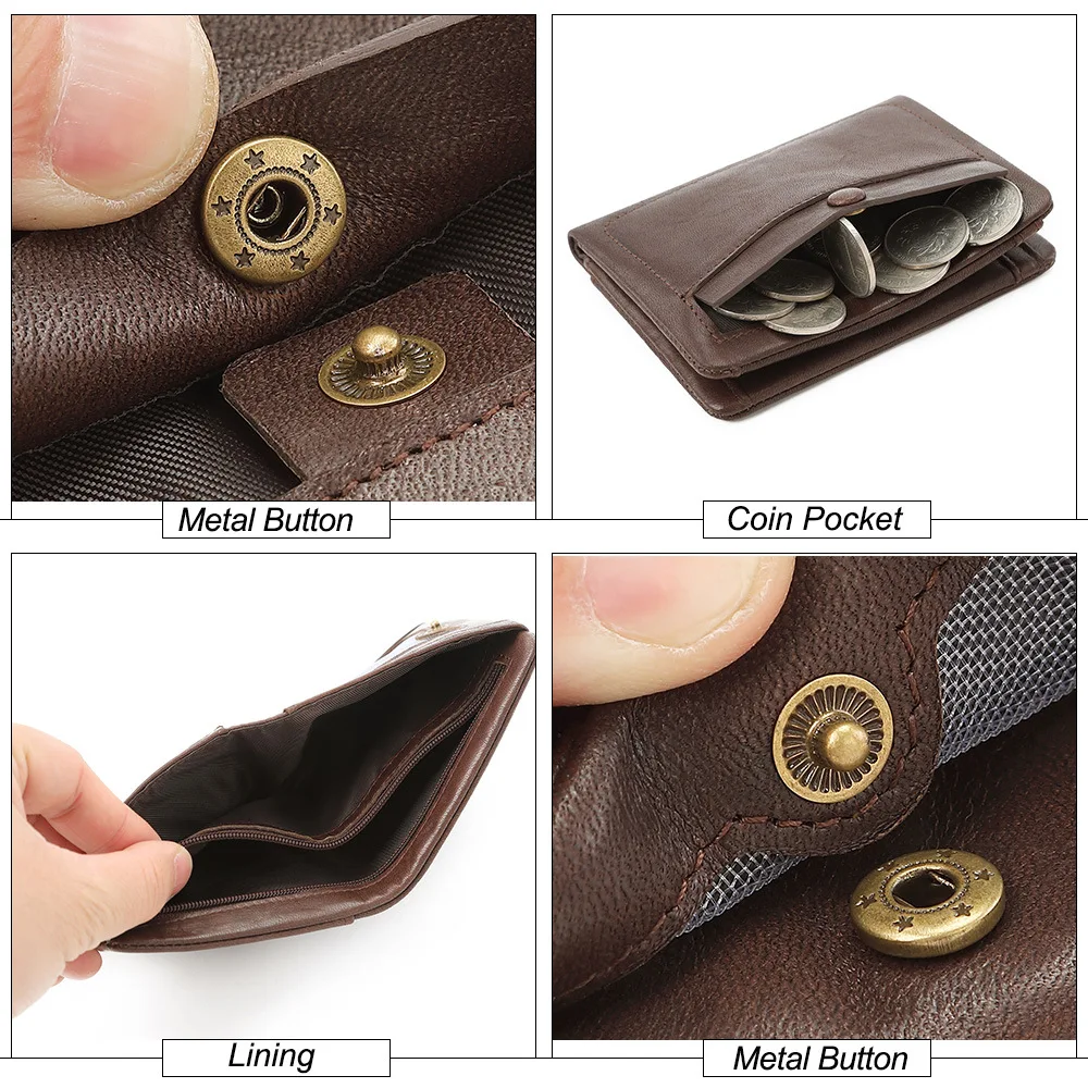 

Men and women leather leisure coin purse First layer cowhide short card holder of bag New trendy coin business money clip